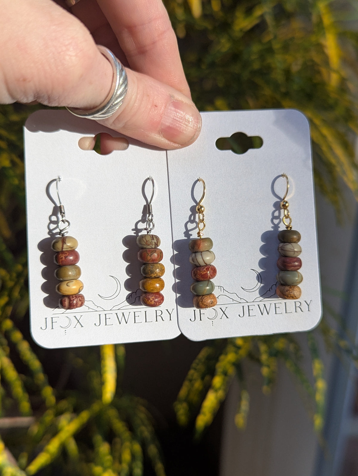 Picasso Jasper Drop Earrings (silver or gold