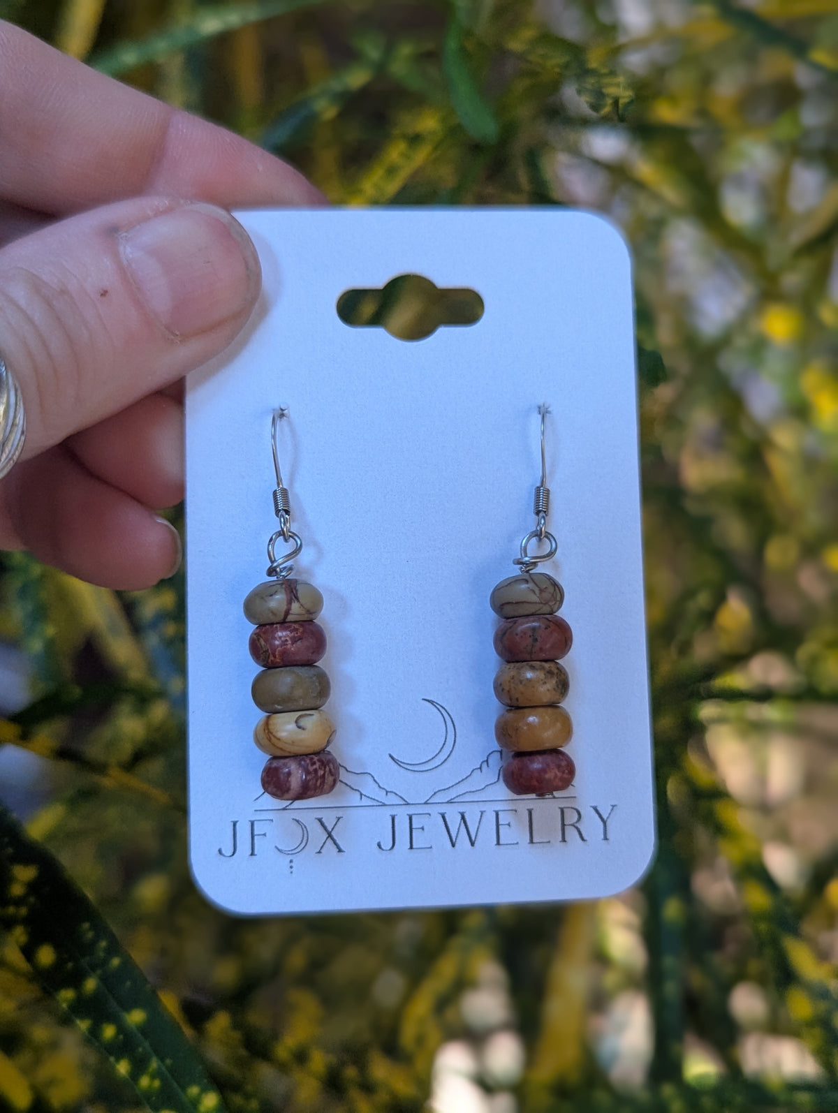 Picasso Jasper Drop Earrings (silver or gold