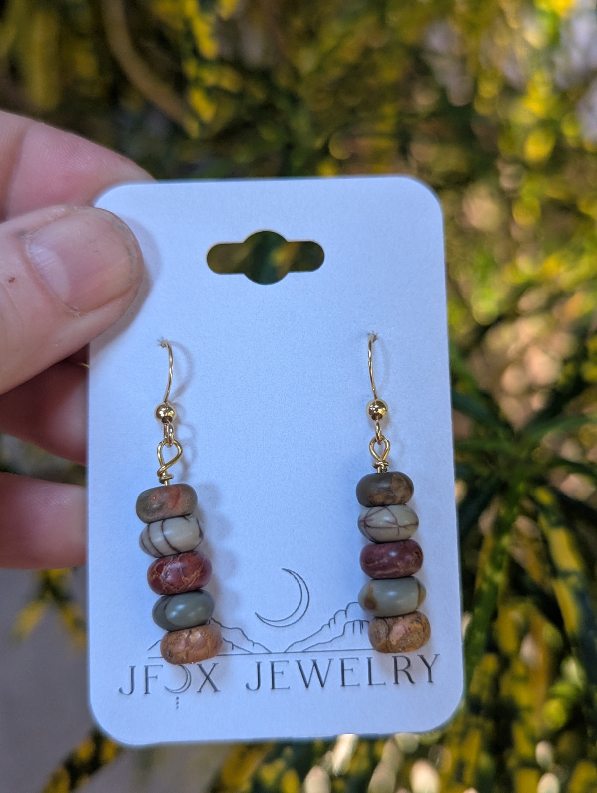 Picasso Jasper Drop Earrings (silver or gold