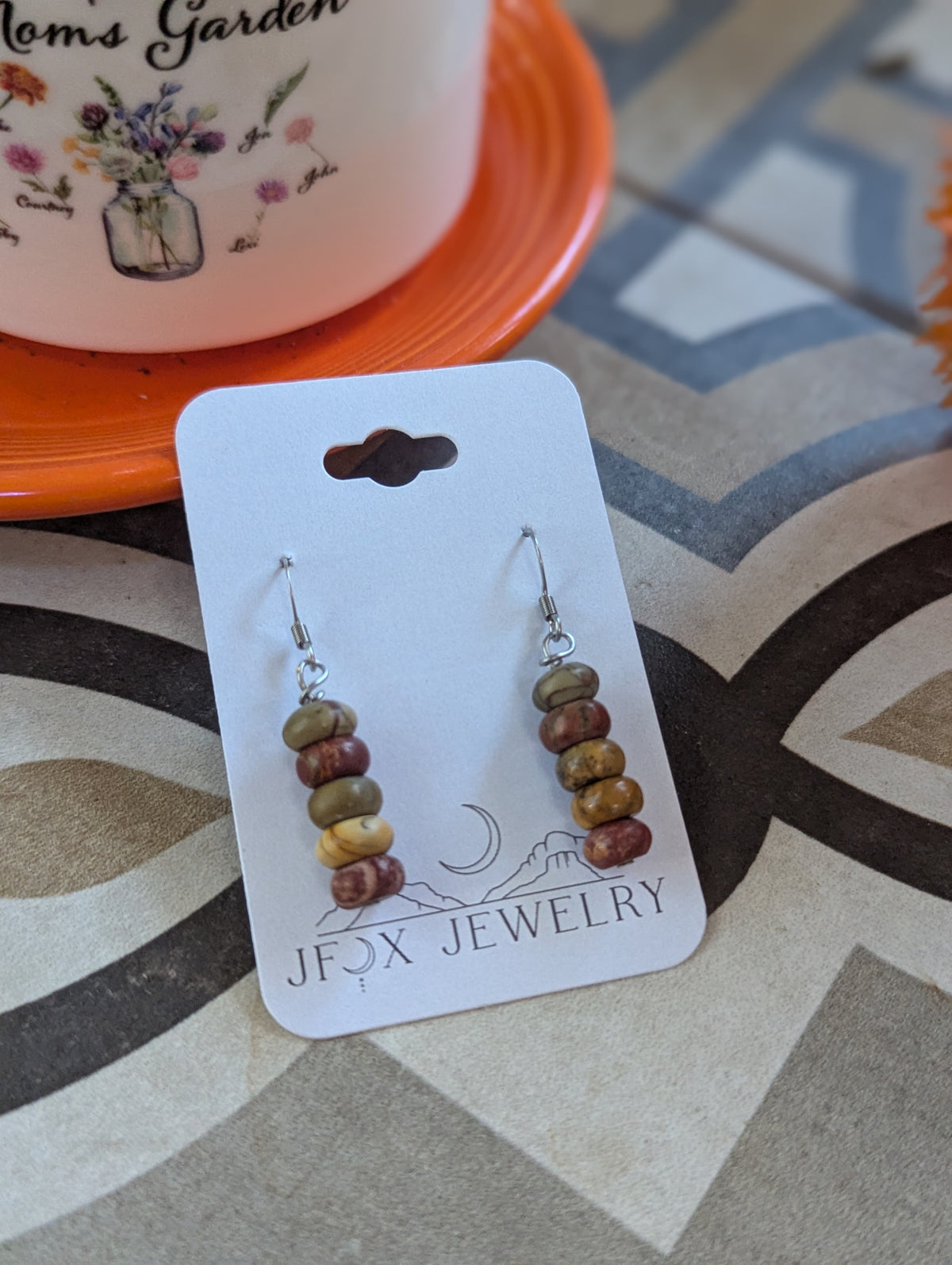 Picasso Jasper Drop Earrings (silver or gold