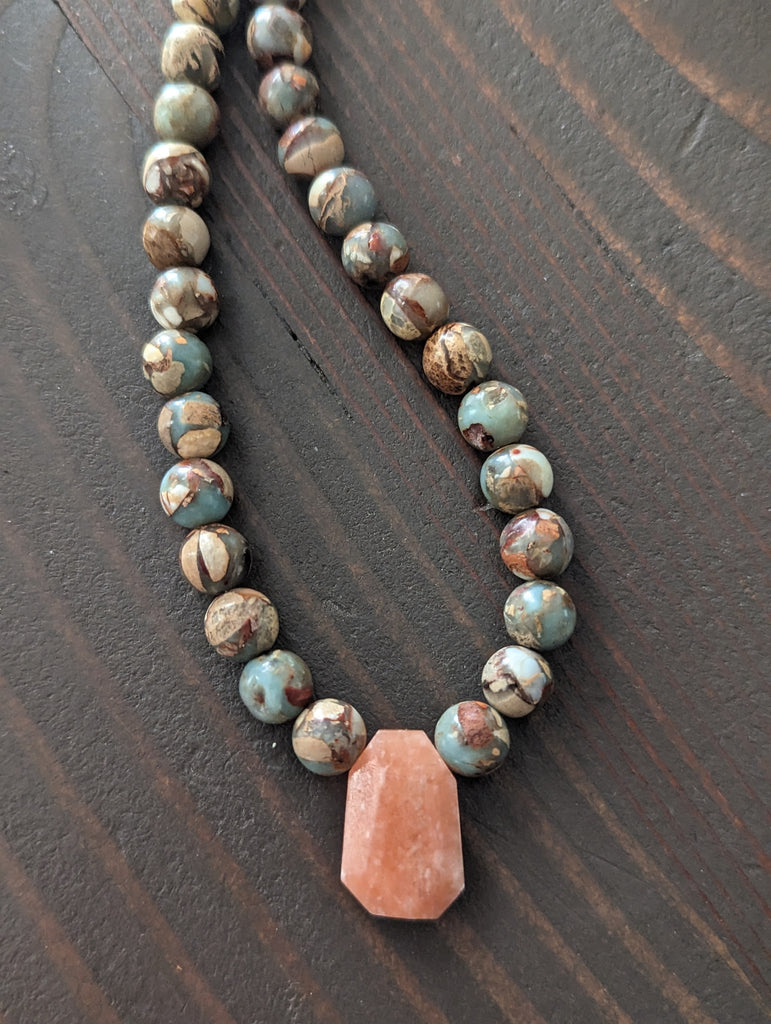 Peach Calcite Short Gemmy Necklace ( various stone options available)