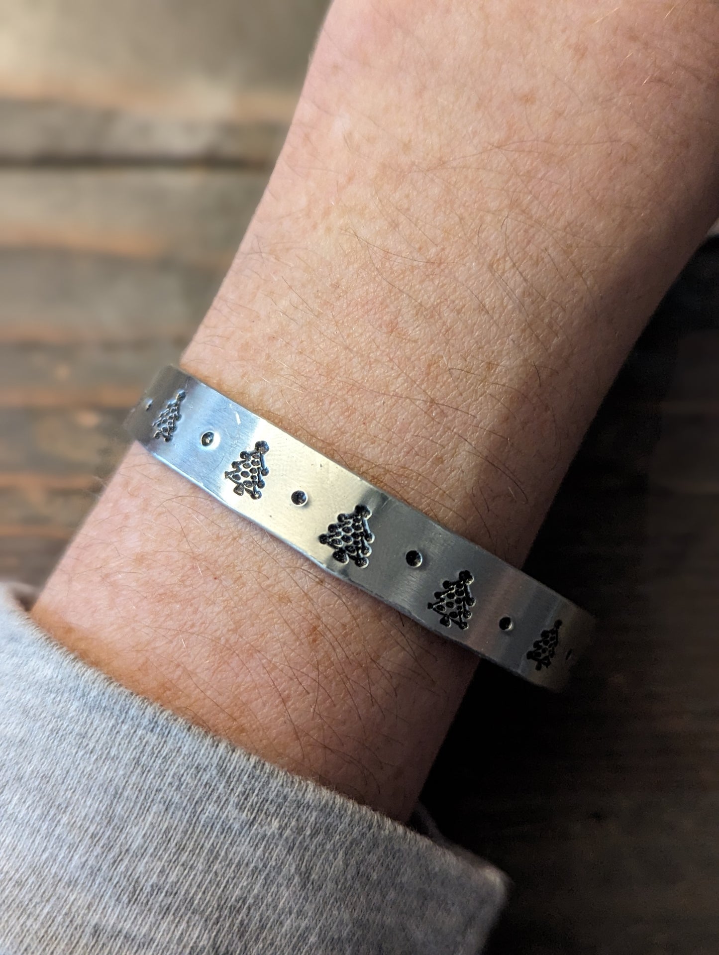 Winter Hand Stamped Cuff (Various Designs Available)