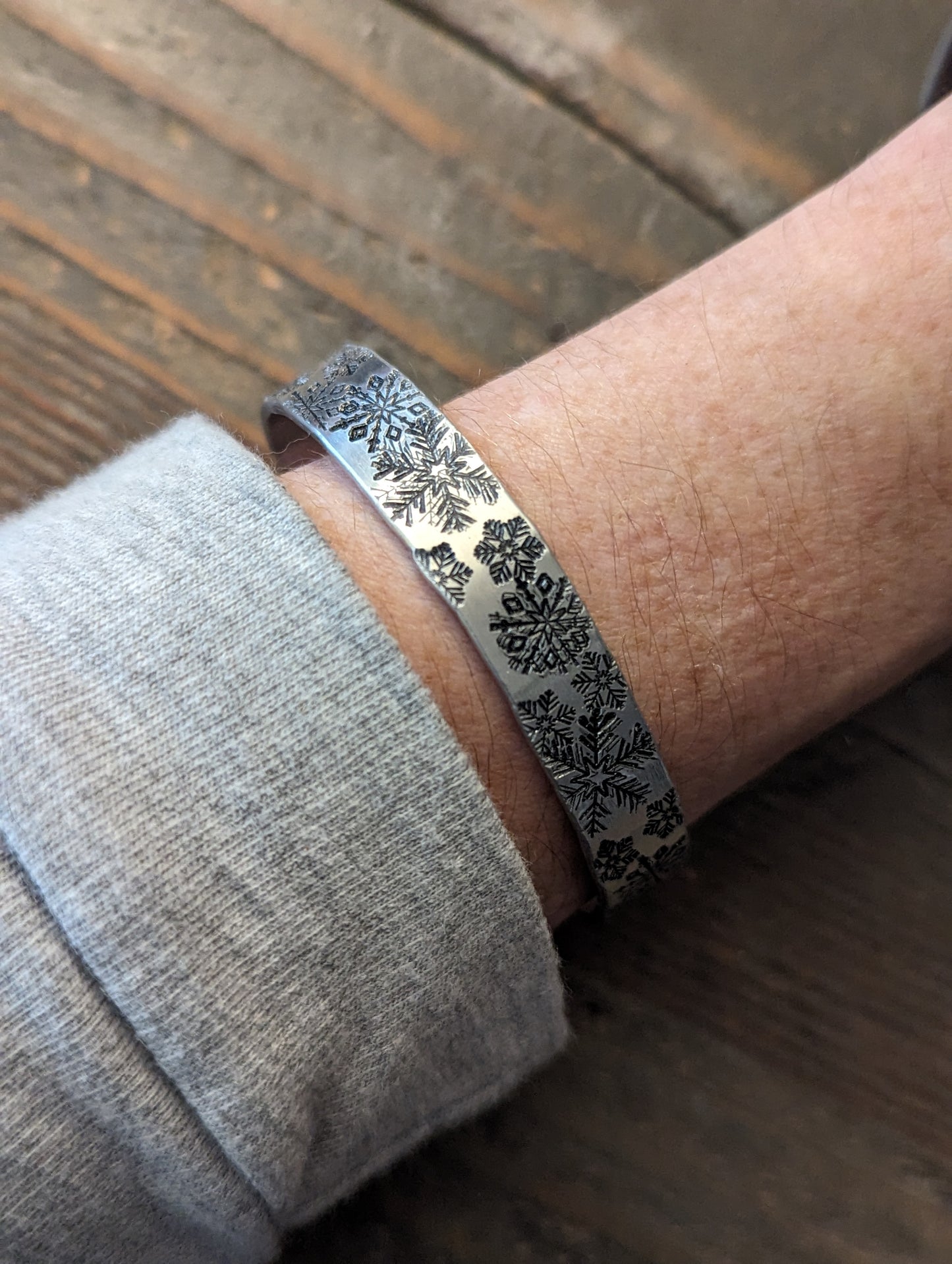 Winter Hand Stamped Cuff (Various Designs Available)
