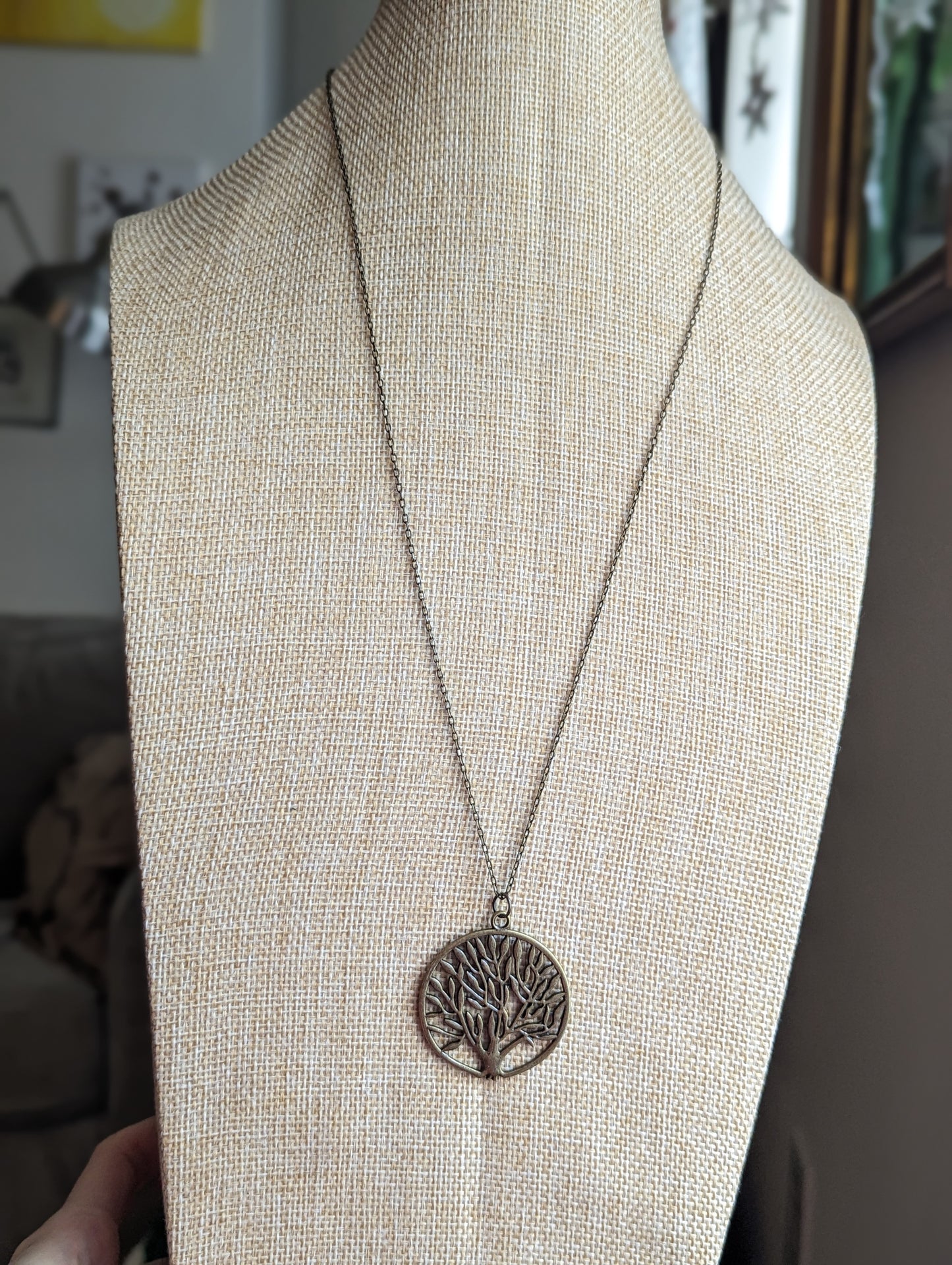 Brass Tree of Life Long Necklace