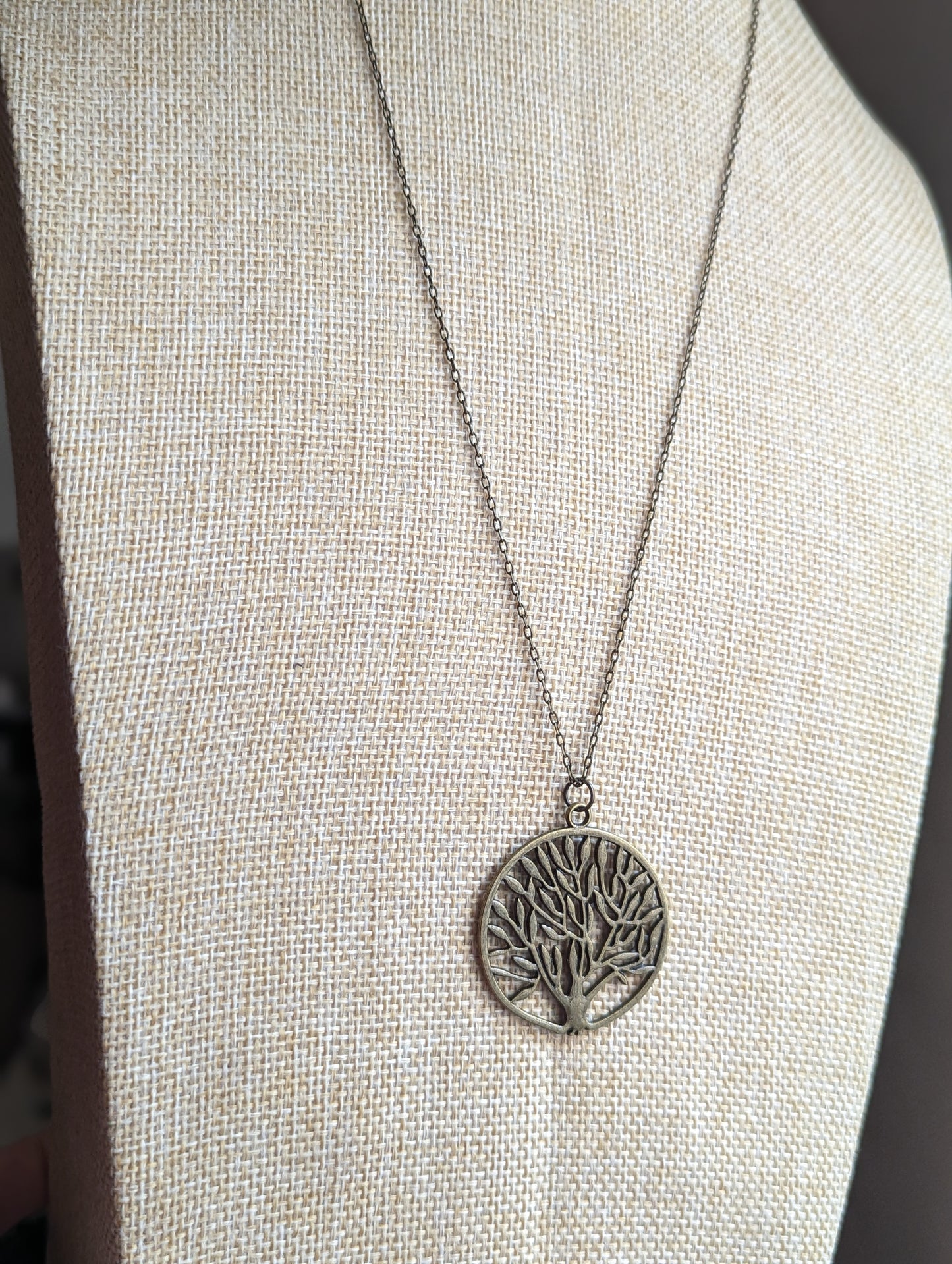 Brass Tree of Life Long Necklace