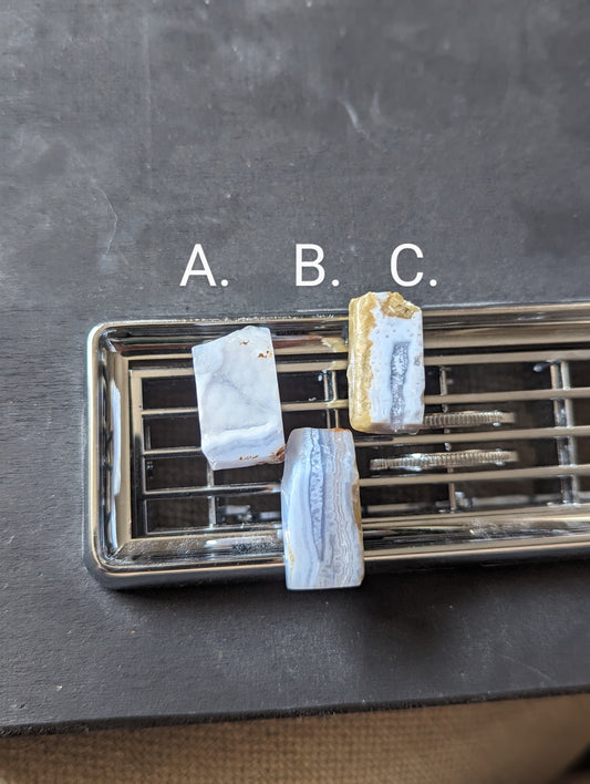 Blue Lace Agate Crystal "Car-ma" Vent Clips