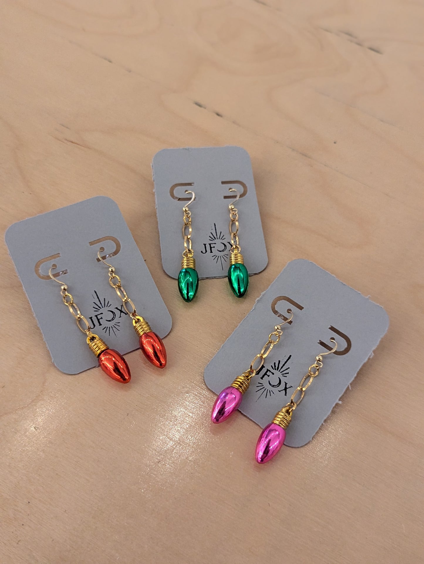 Christmas Light Bulb Earrings (various colors available)