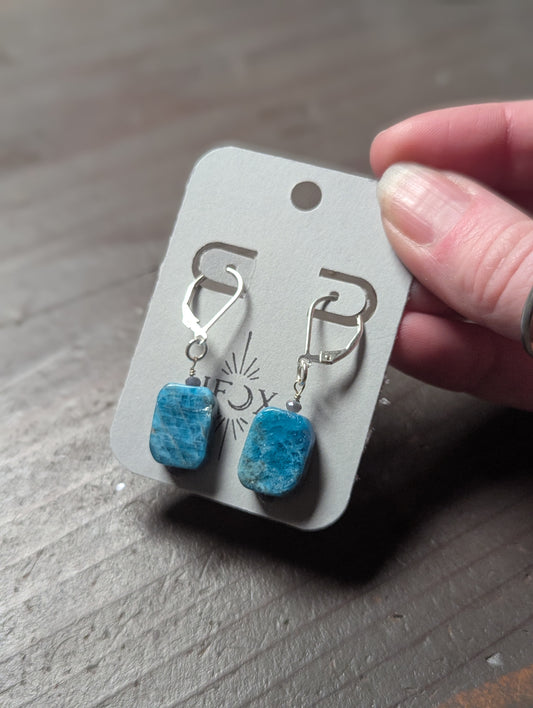 Apatite Sterling Silver Hoop Earrings