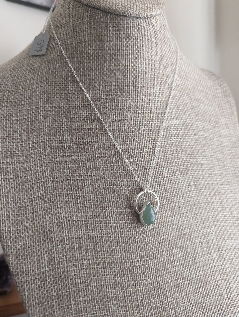 Aventurine Full Circle in Sterling Silver Necklace MTO