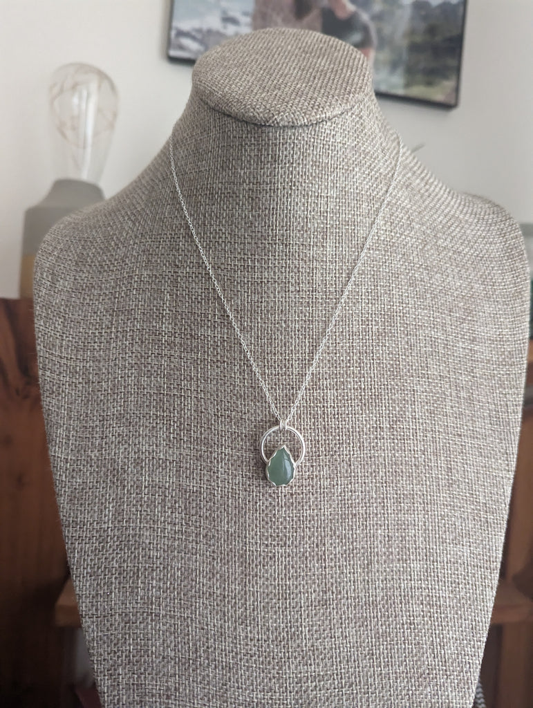 Aventurine Full Circle in Sterling Silver Necklace MTO