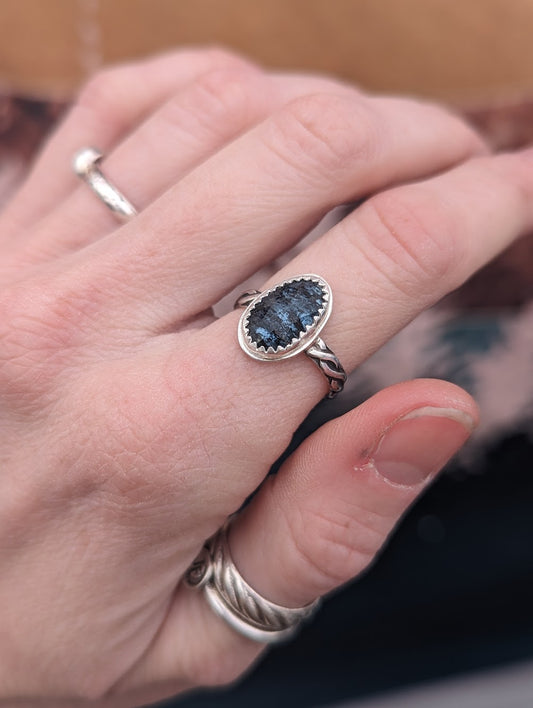 Faceted Blue Kyanite Braided Band Ring - size 7