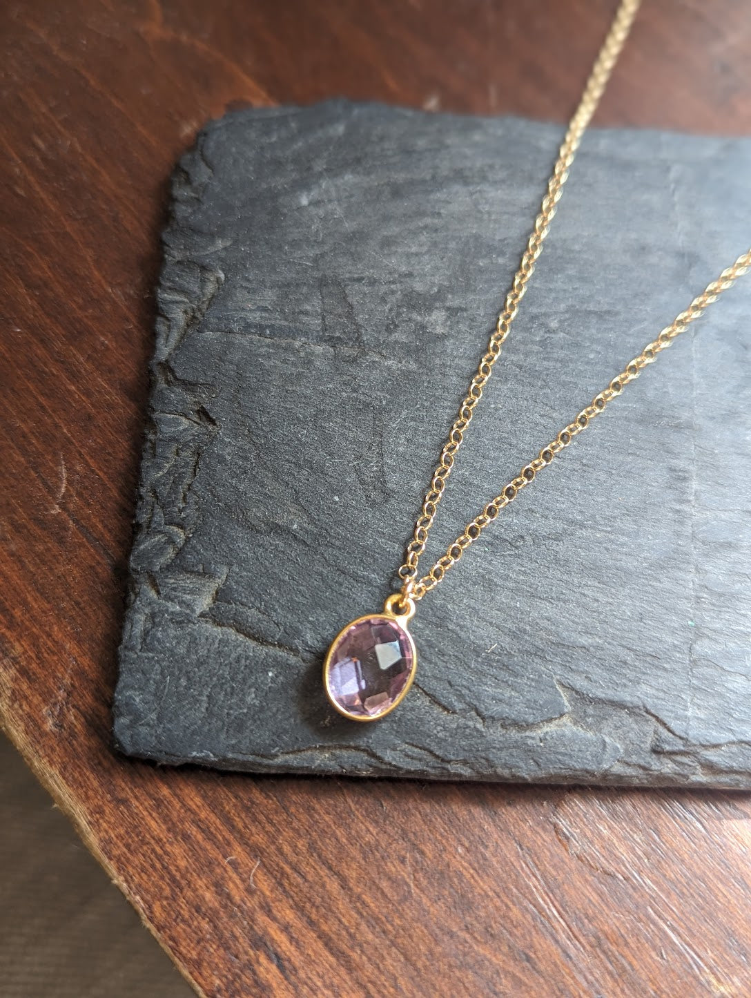 Faceted Amethyst 14kGF Necklace