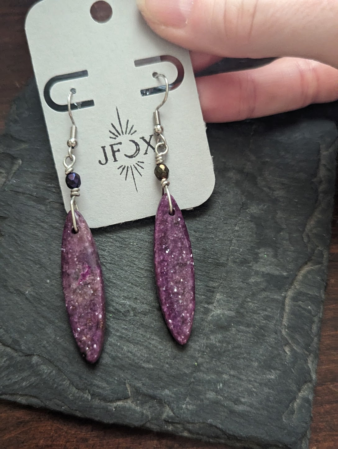 Lepidolite Marquise Gemstone Earrings