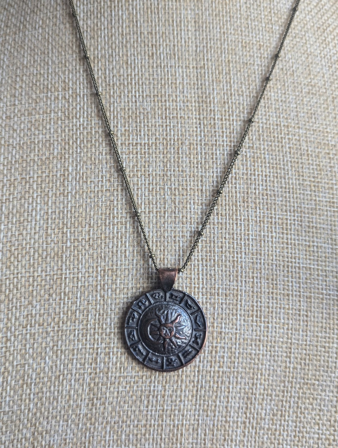 Sun and Moon Zodiac Pendant