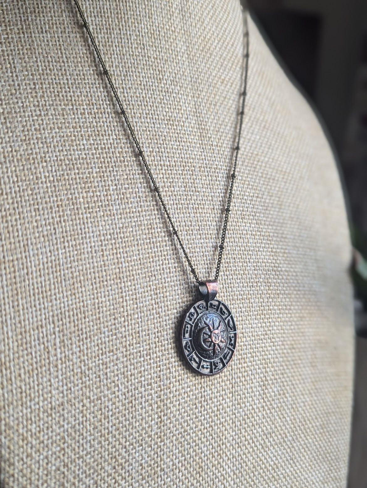 Sun and Moon Zodiac Pendant