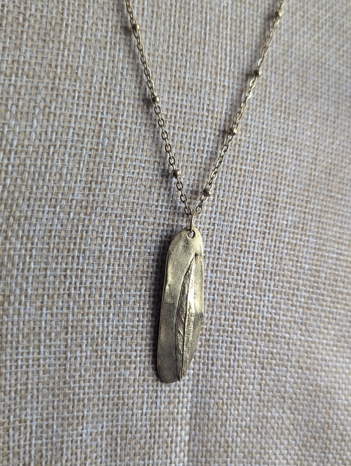 Willow Leaf Gold Stainless Necklace