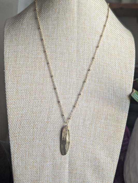 Willow Leaf Gold Stainless Necklace