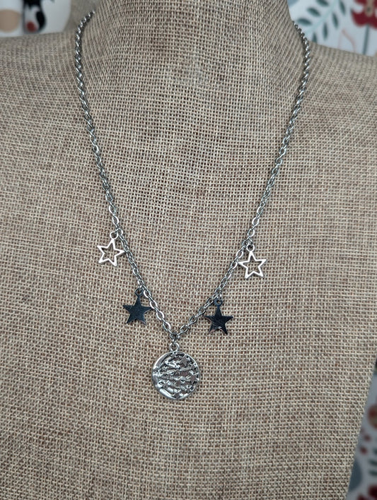 Moon and Stars Charm Necklace