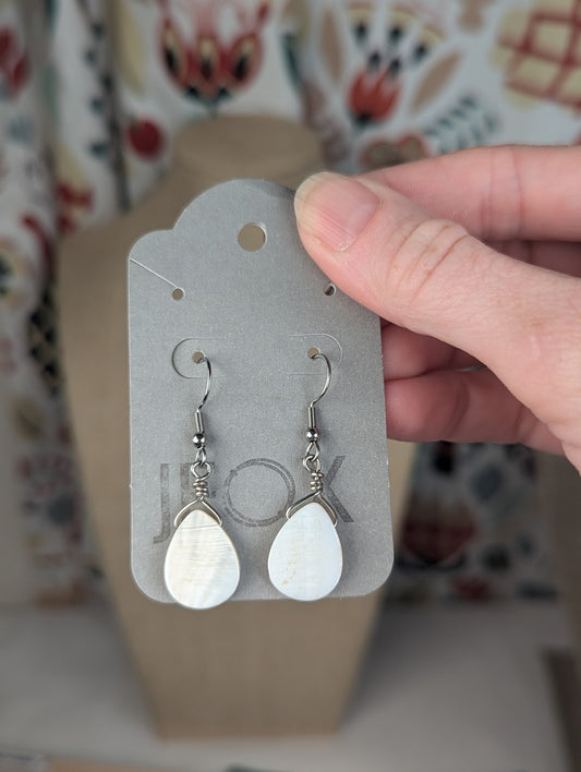 Mother of Pearl Tear Drop Earrings