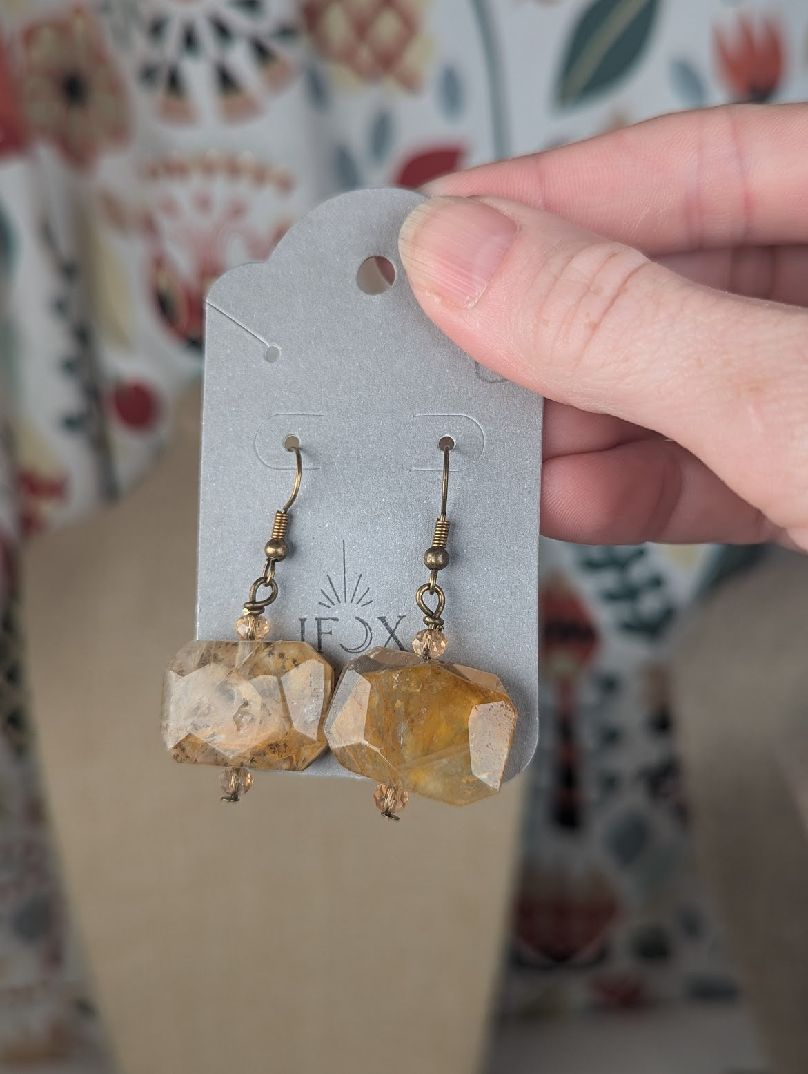 Dendritic Agate Faceted Earrings