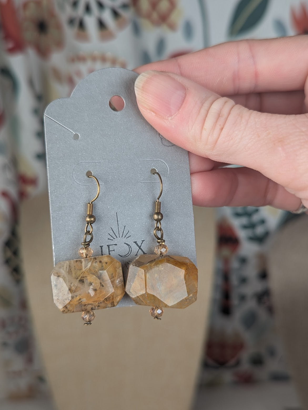 Dendritic Agate Faceted Earrings