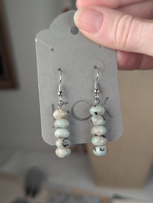 Sesame Jasper Drop Earrings (1 available)