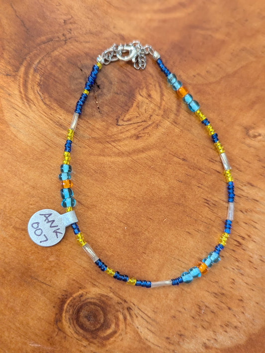 Blues and Yellow Anklet