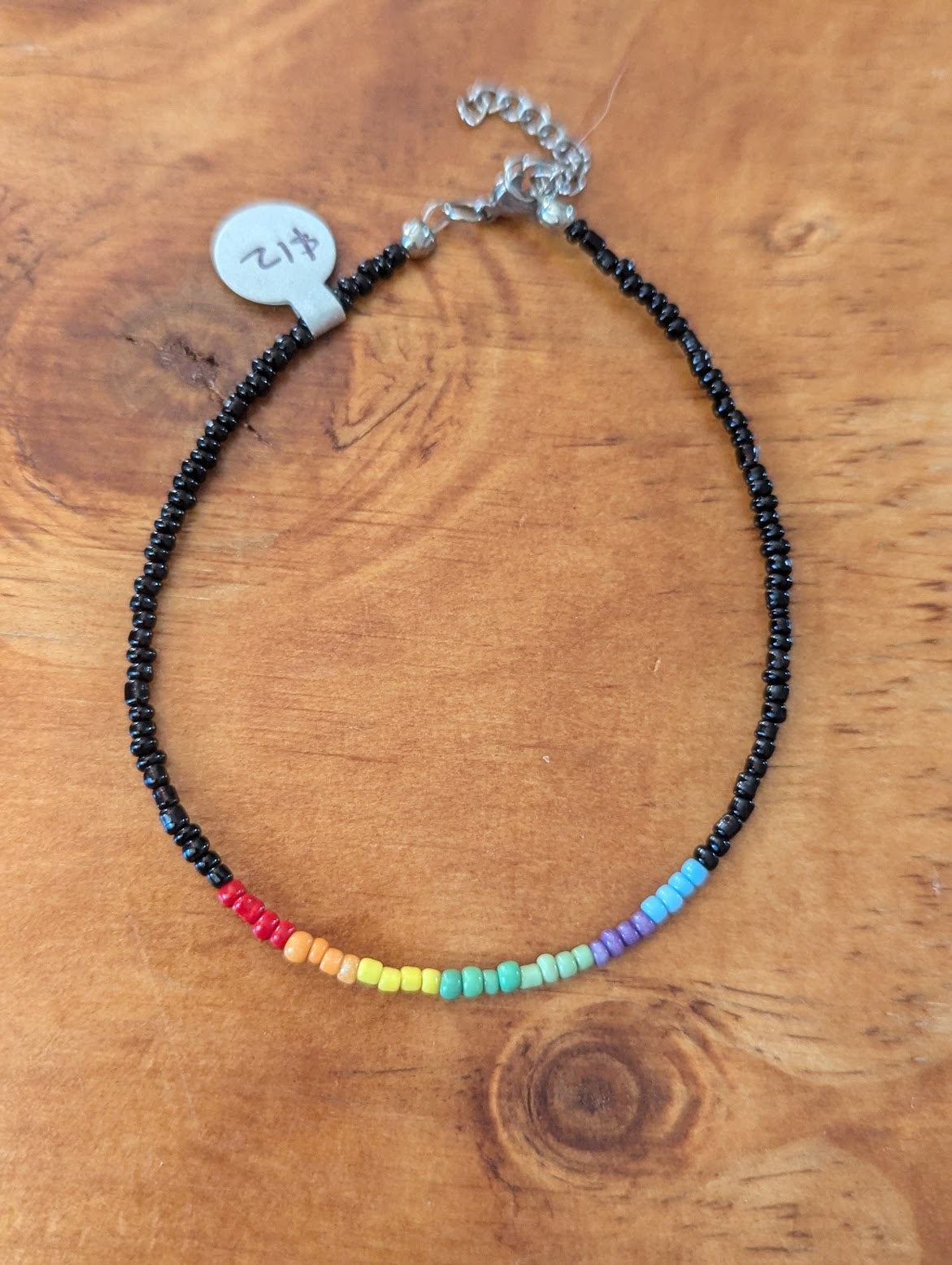 Rainbow Beaded Anklet