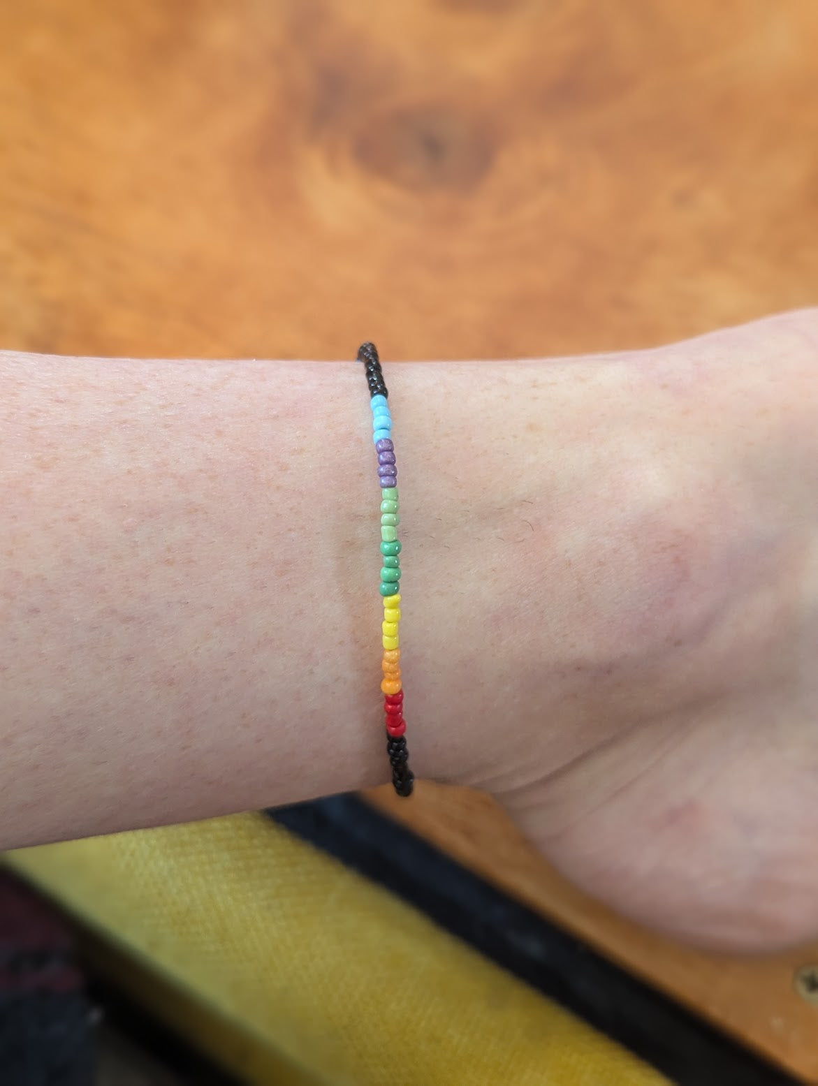 Rainbow Beaded Anklet