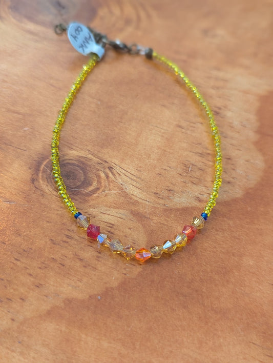 Yellow Beaded Anklet