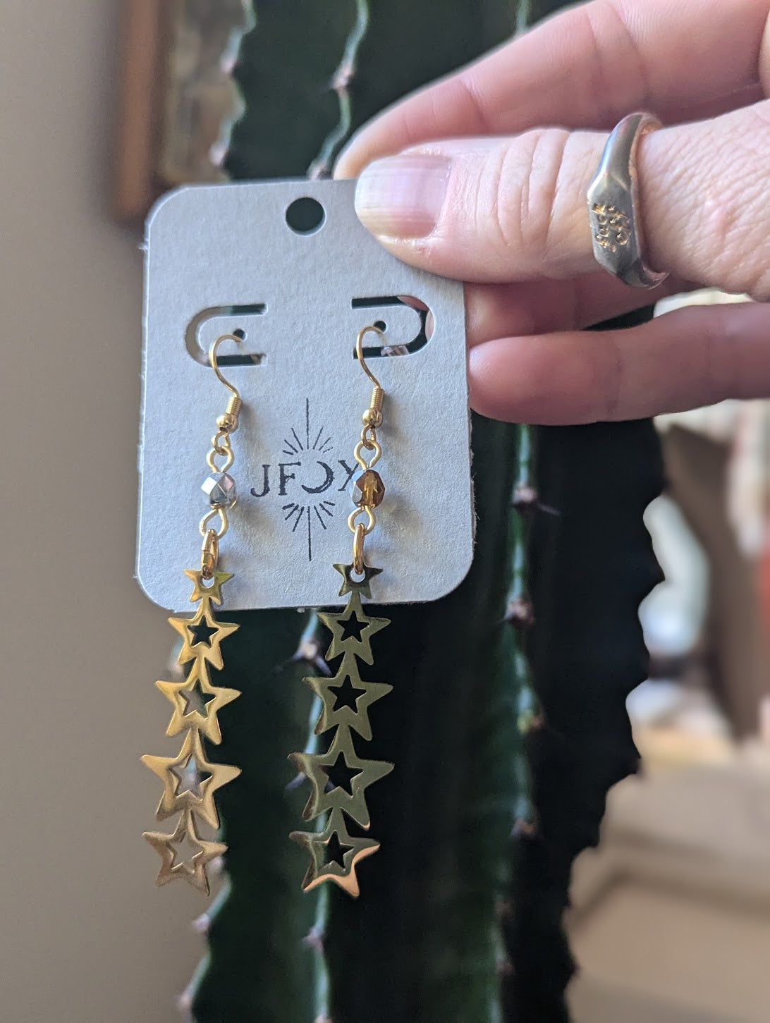 Five Star Stainless Earrings (gold or silver)