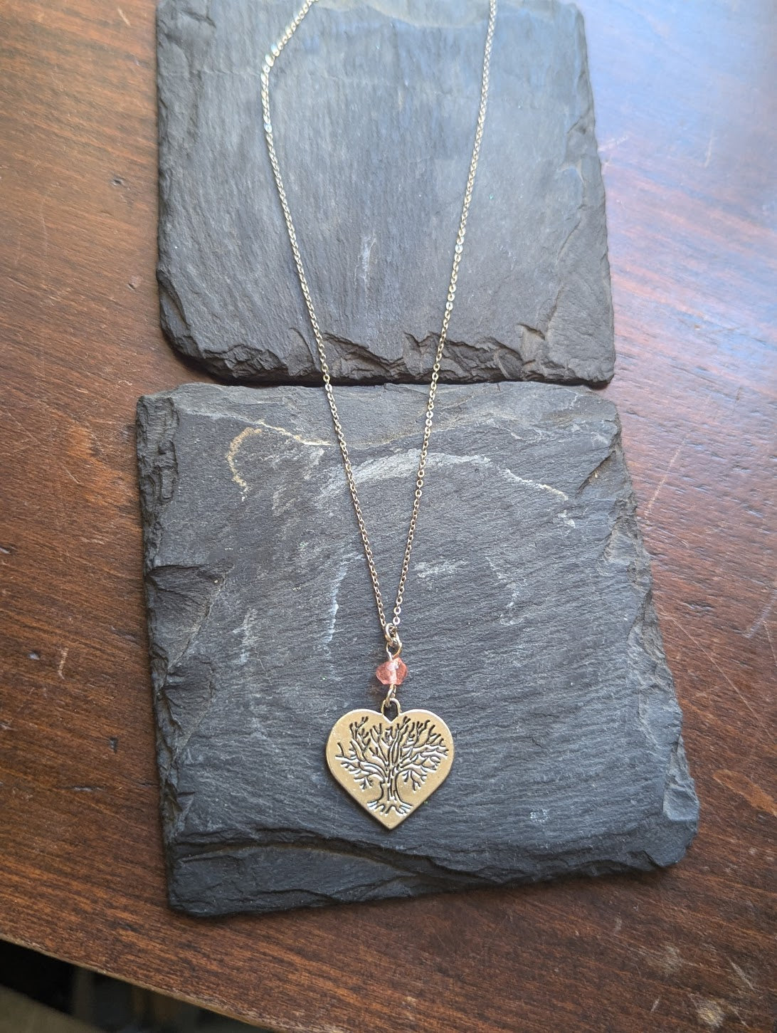 Silver Tree of Life Heart Necklace