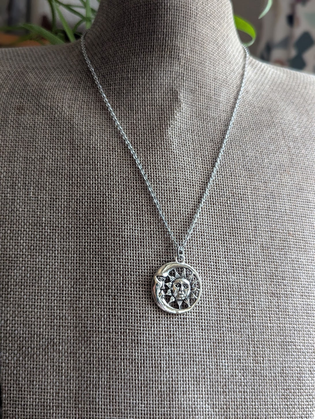 Sun and Moon Silver Necklace