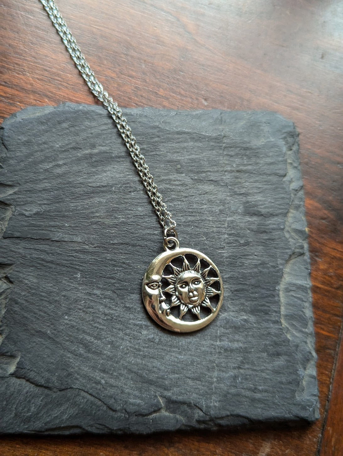 Sun and Moon Silver Necklace