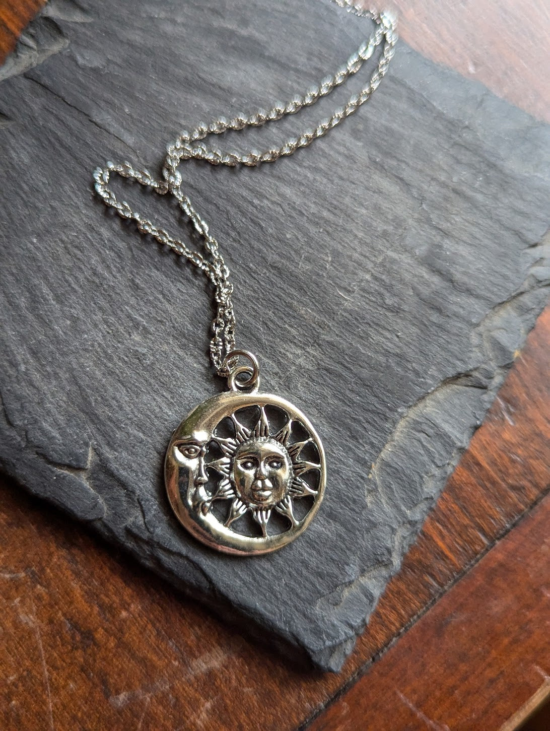 Sun and Moon Silver Necklace