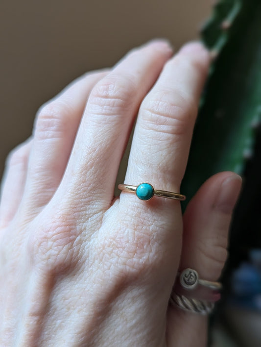 5mm Turquoise 14kGF Stacker Ring (Various Sizes Available)