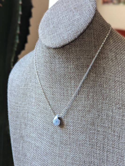 Faceted Moonstone Teardrop on Sterling Silver