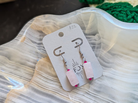 Rose Quartz Rectangular Drops