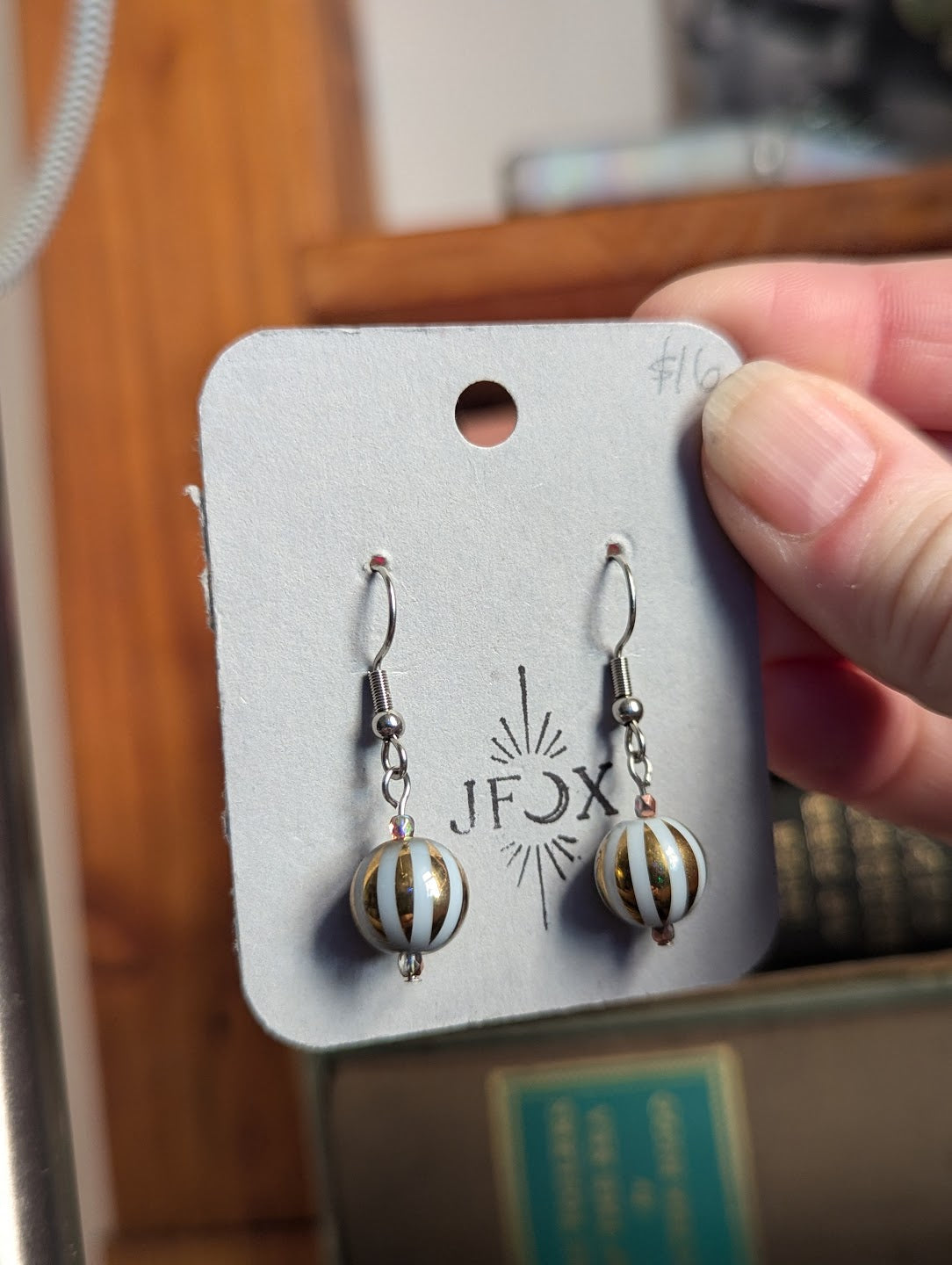 Striped Ornament Earring (Silver or Gold)