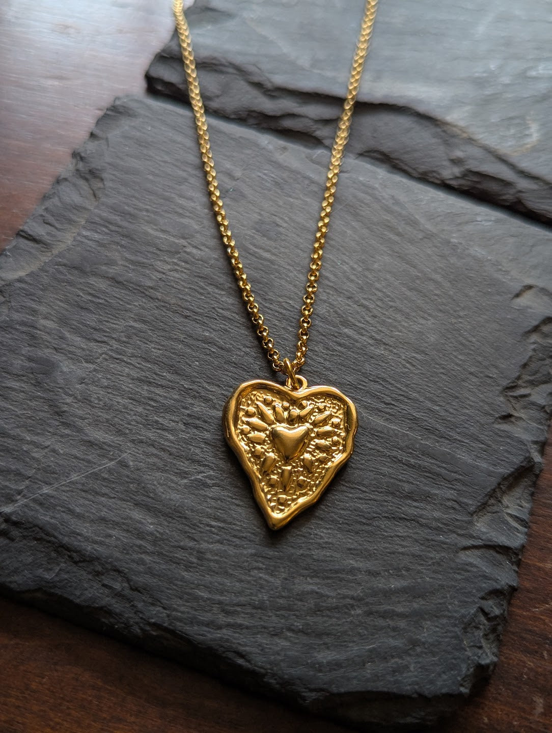 Heart Burst Gold Stainless Necklace