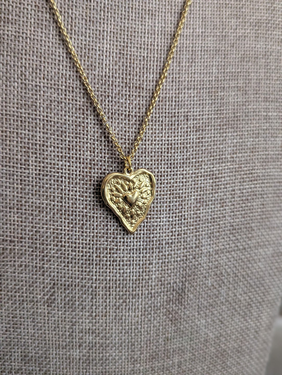 Heart Burst Gold Stainless Necklace