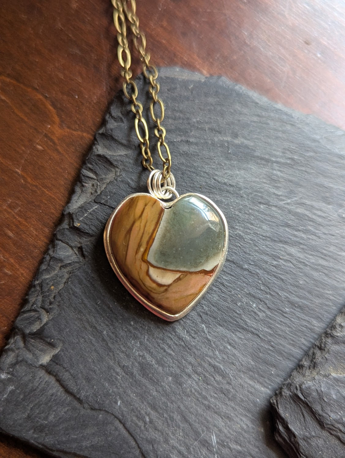 Polychrome Heart Mixed Metal Necklace #3