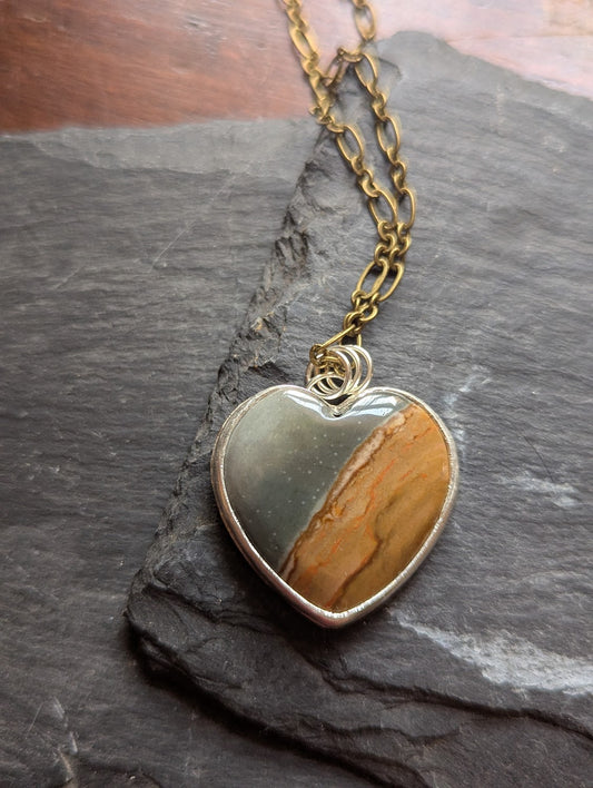 Polychrome Heart Mixed Metal Necklace #1