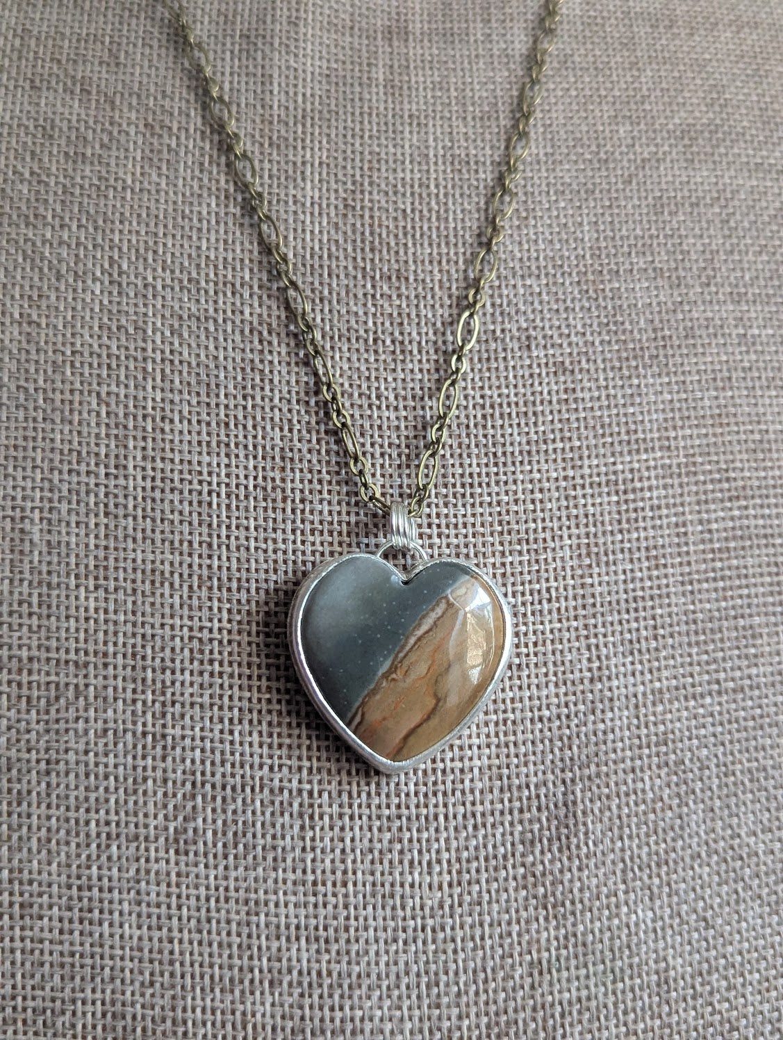 Polychrome Heart Mixed Metal Necklace #1