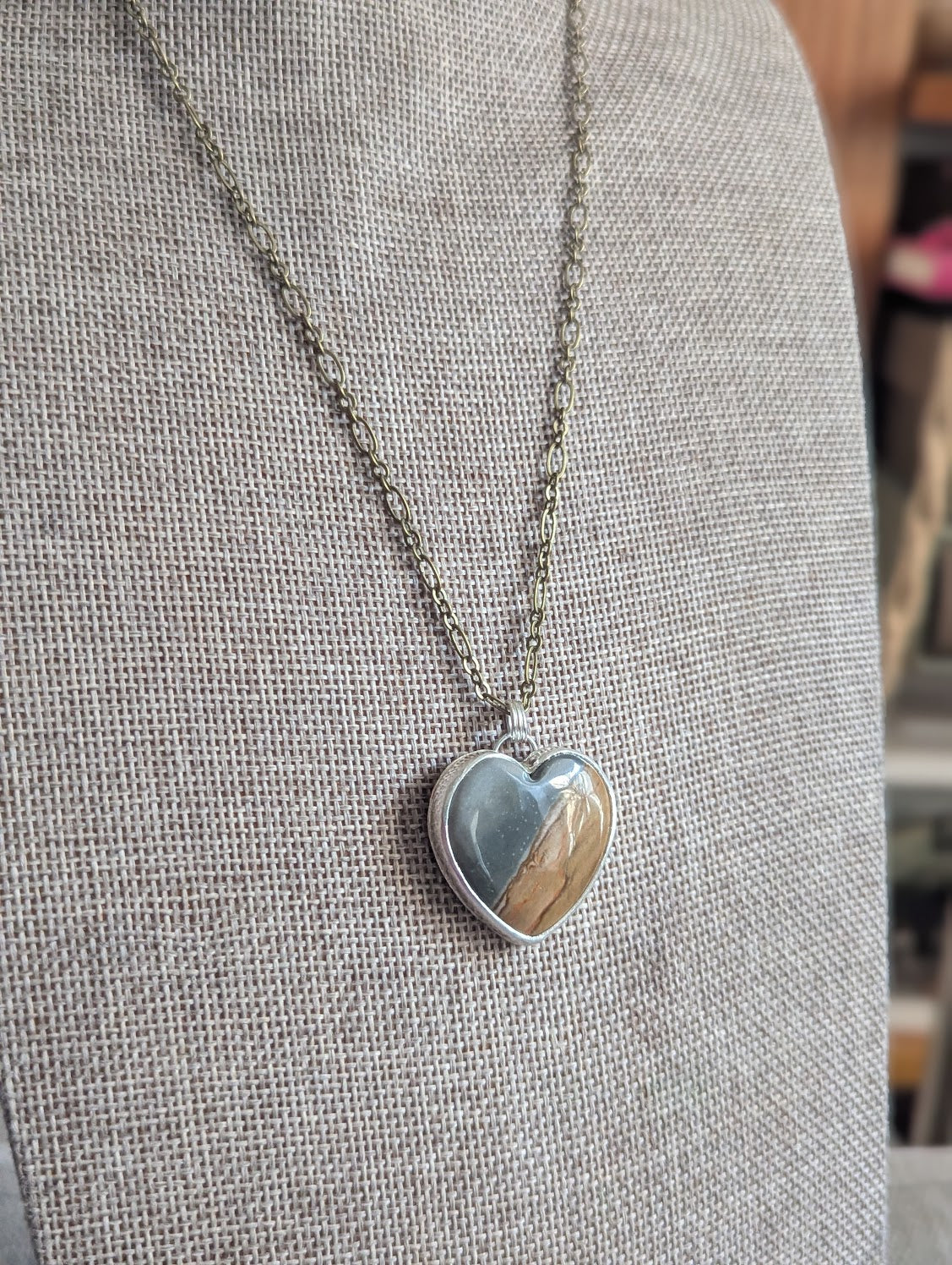 Polychrome Heart Mixed Metal Necklace #1