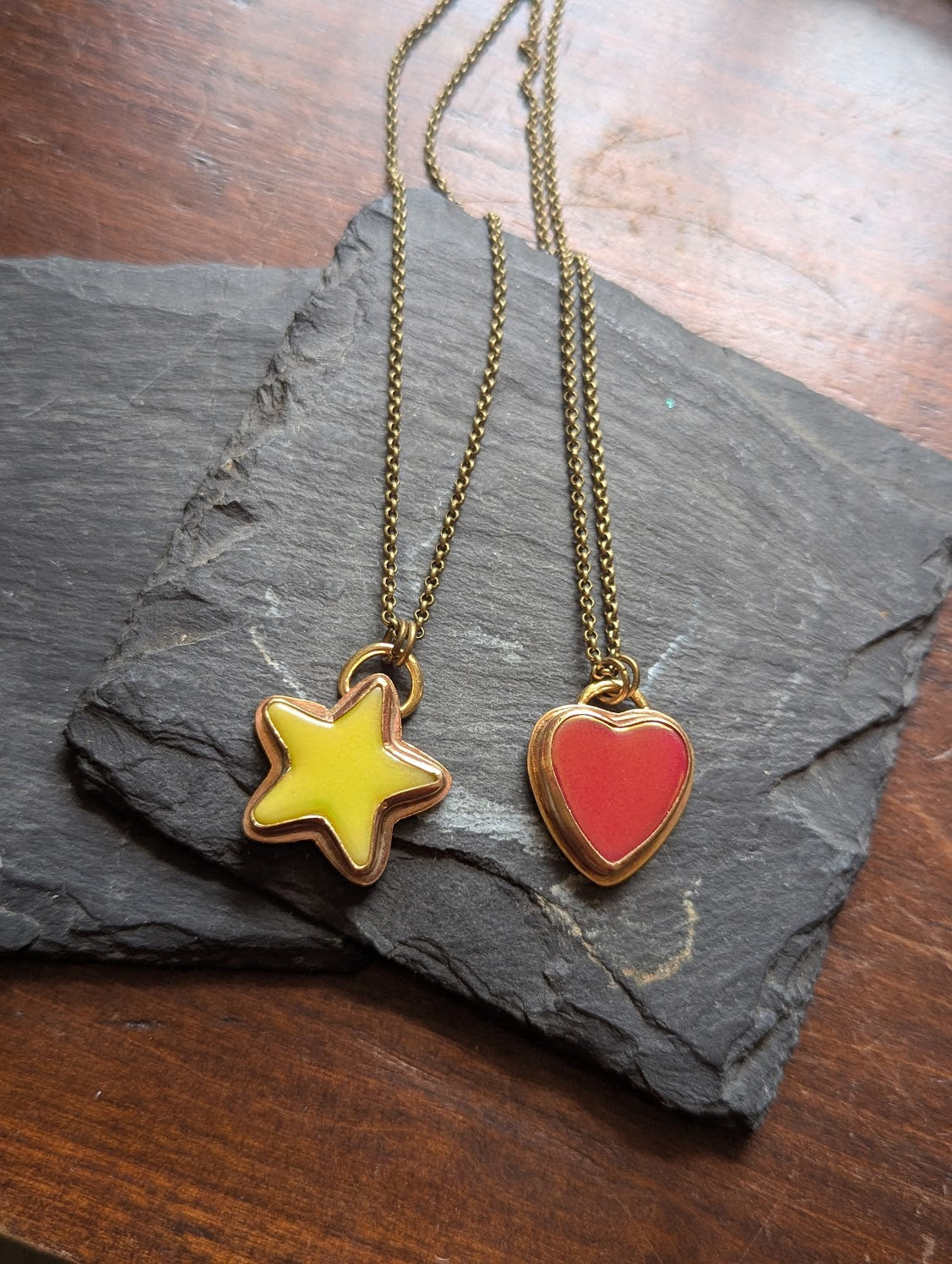 Tile Shape Brass Necklace (Various Shapes Available)