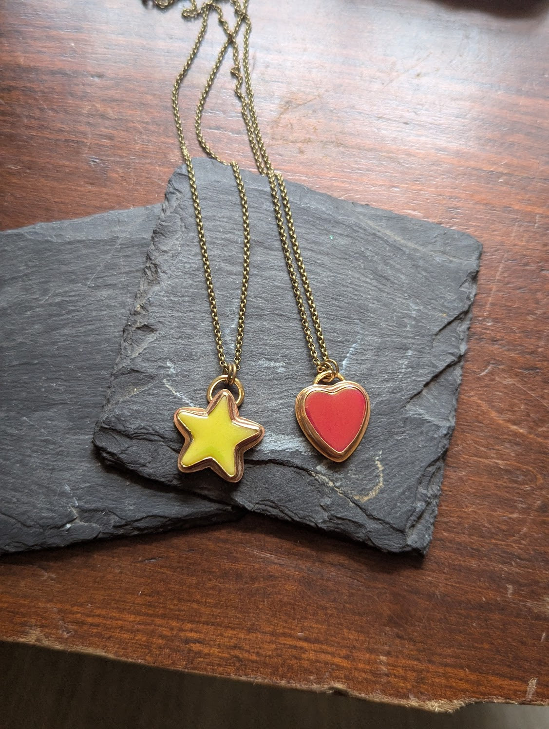 Tile Shape Brass Necklace (Various Shapes Available)