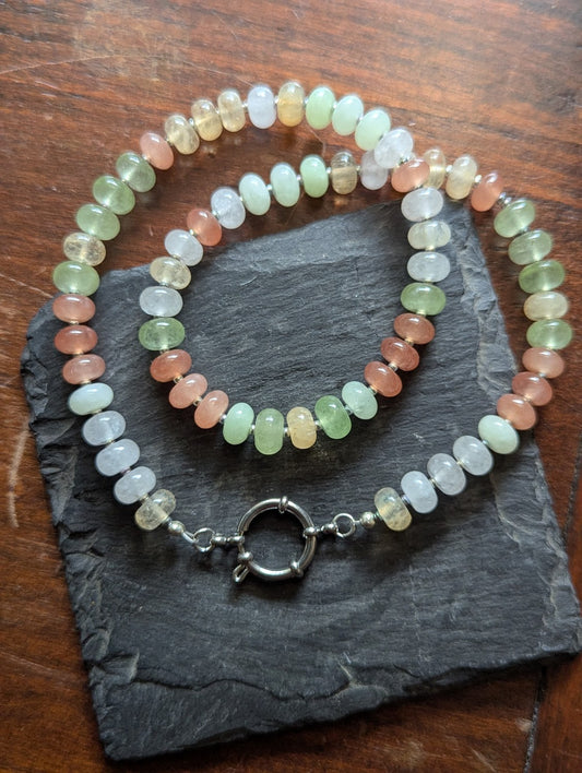 Mixed Pastel Gemstone Beaded Necklace