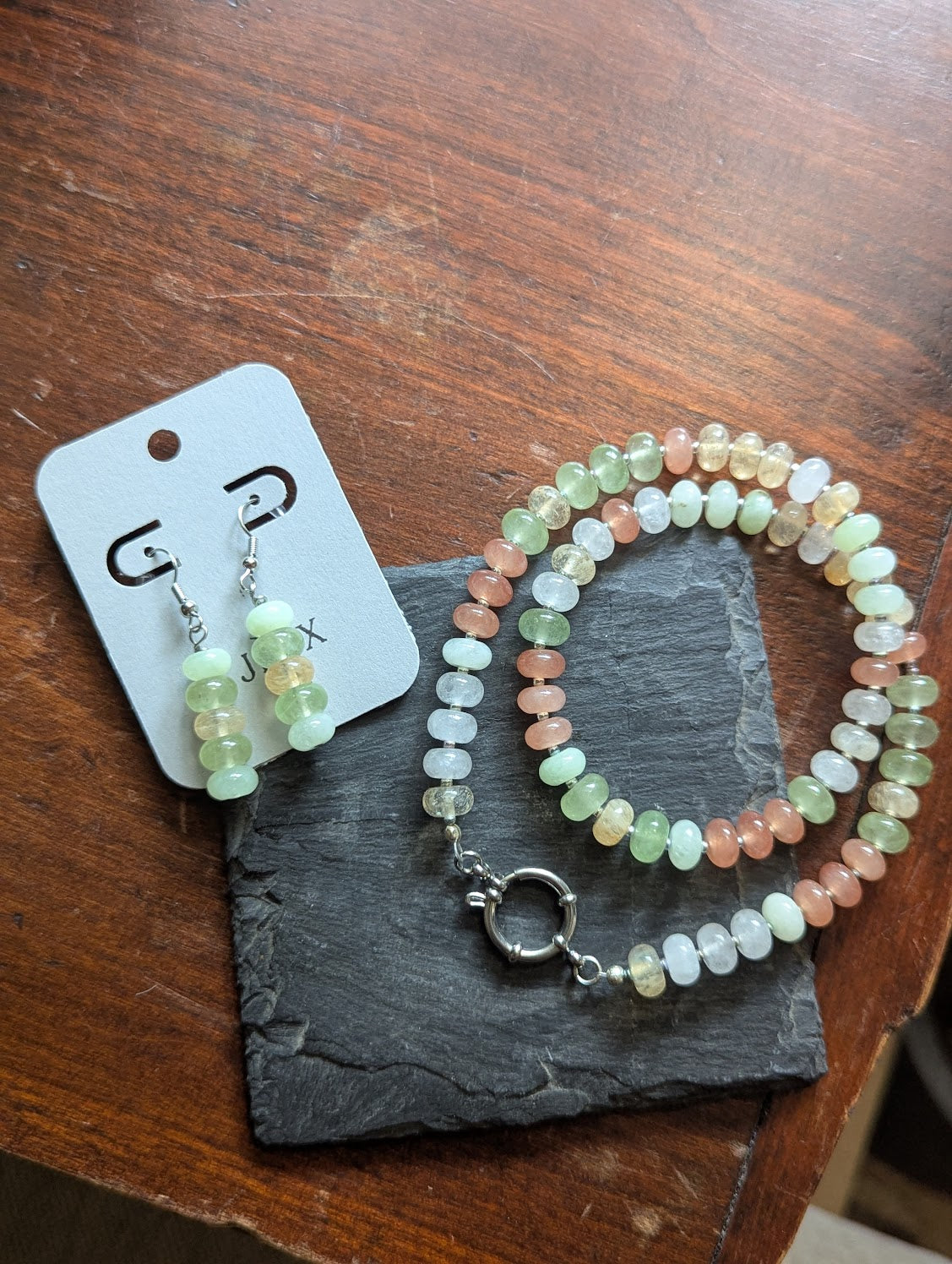 Mixed Pastel Gemstone Beaded Necklace