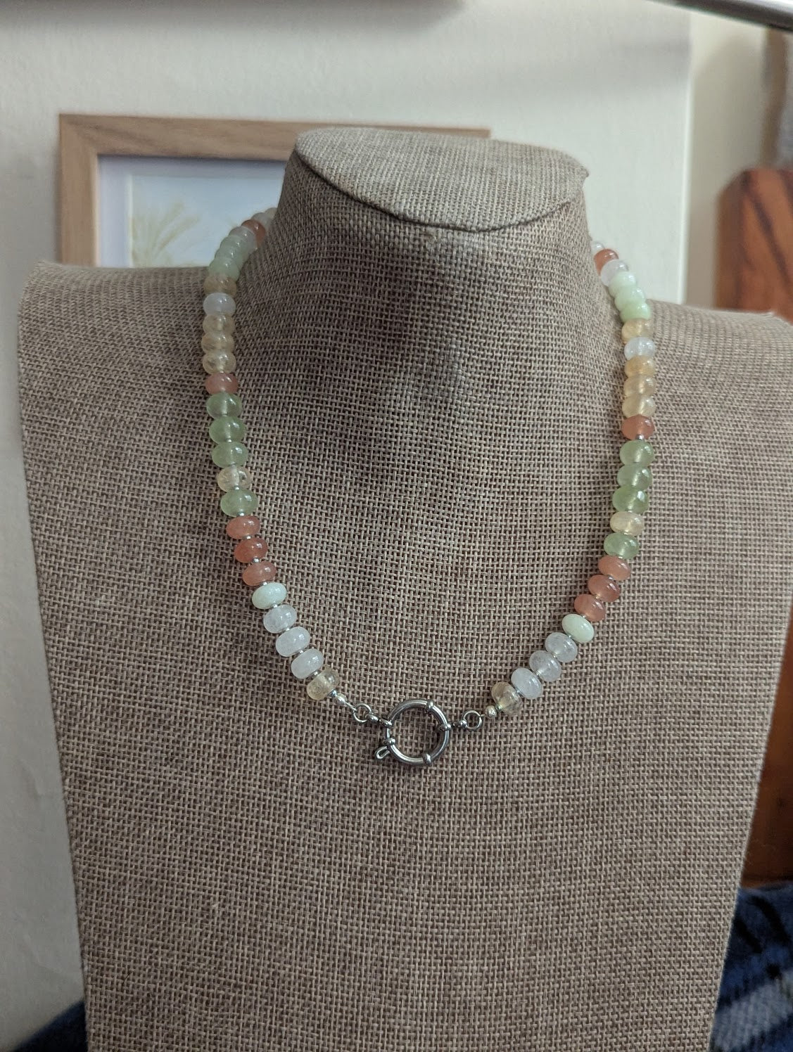 Mixed Pastel Gemstone Beaded Necklace